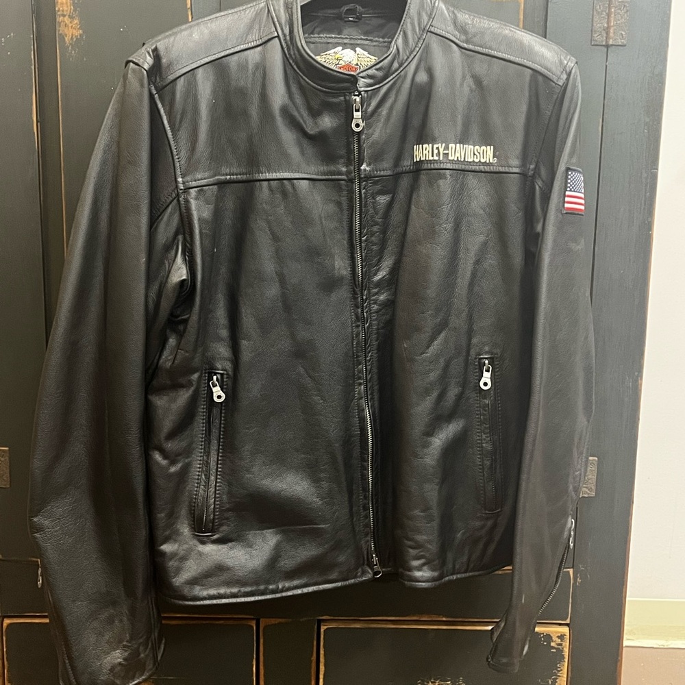 Leather Harley Davidson motorcycle jacket